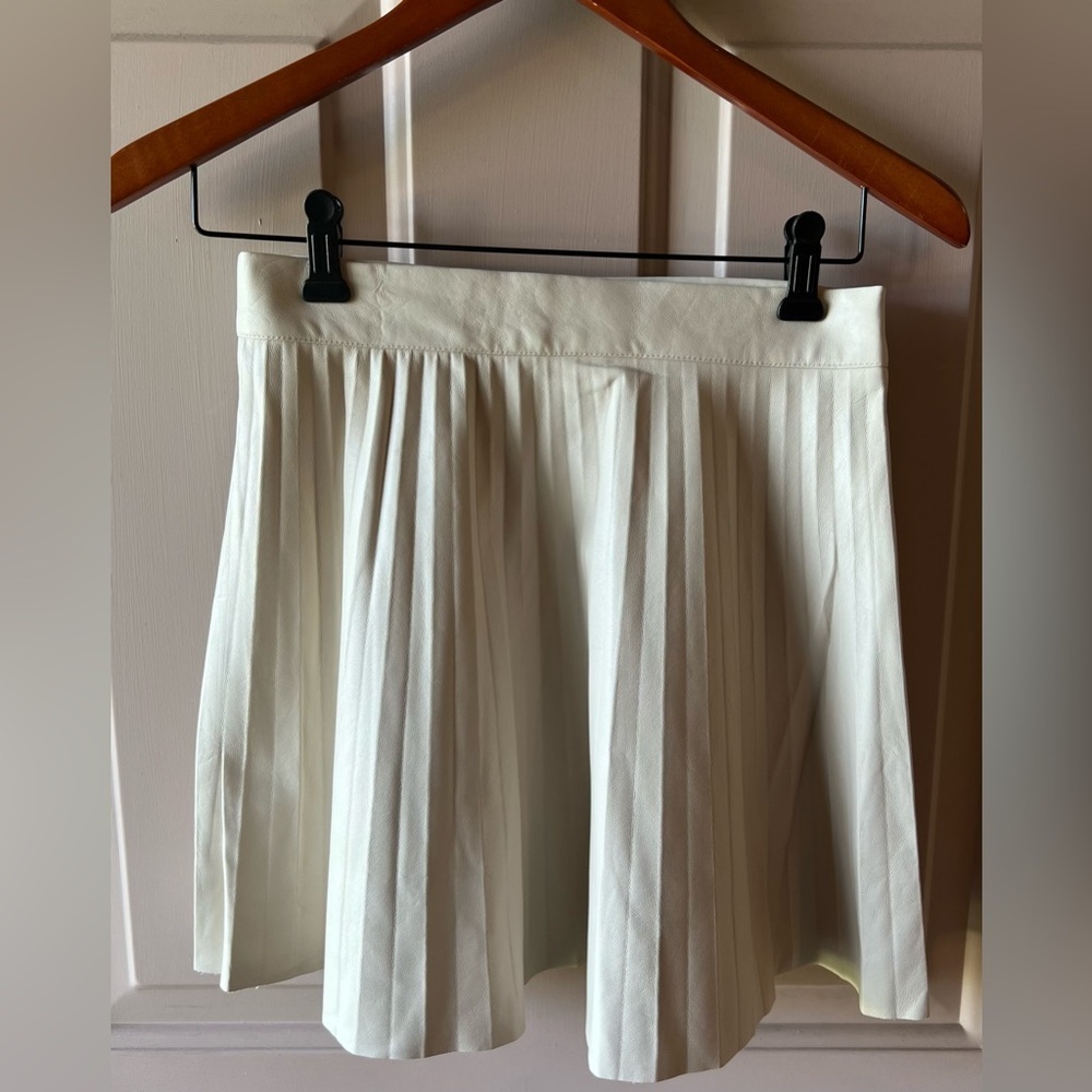 Lulus Women's Beige Better Luck Next Time Vegan Leather Mini Skirt NWT S #1262 - Picture 5 of 10